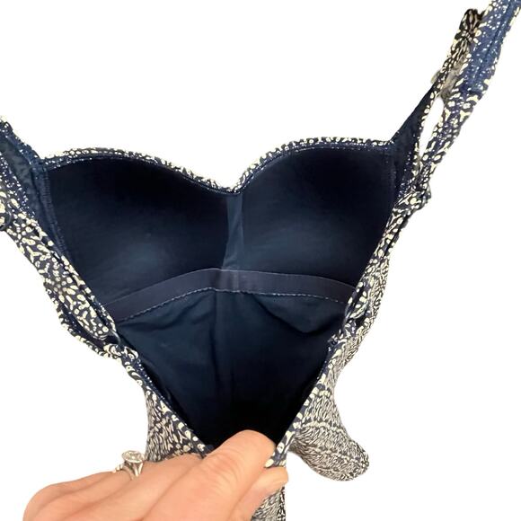 NIP TUCK SWIM Womens 6 One Piece Suit Navy Gold Nautical Foil Tummy Control‎ - Picture 5 of 9